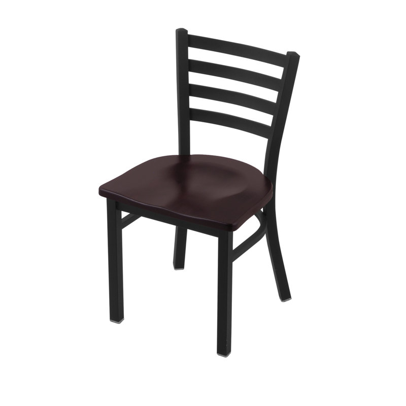 Chaise d'appoint Jackie, Noir froissé, Bois - Érable cerise foncée