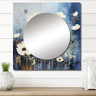 Volkea - Wildflowers Large Square Mirror For Wall Art Decor