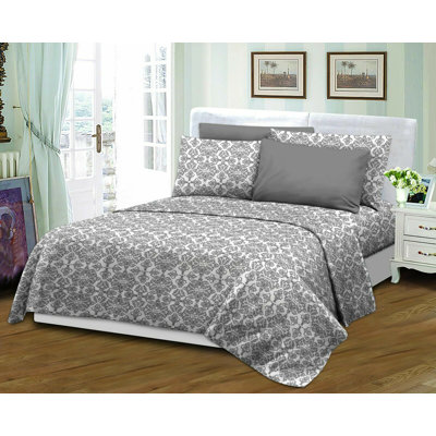 Percale Damask Sheet Set