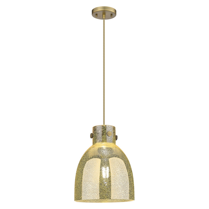 Luminaire suspendu à 1 lumière Badgett, Laiton brossé