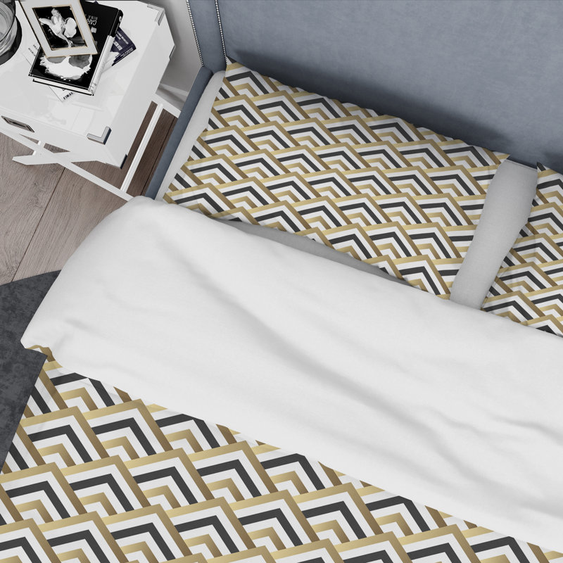 Retro Art Deco - Mid century bedding set - Modern Mid-century Bed cover set, Full/Queen Duvet Cover + 2 Shams