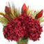 Arrangement hortensia d'automne et bruyère dans un vase décoratif