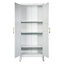 Armoire de rangement 71 po à 2 portes galbées, armoire de rangement en métal avec portes et tablettes réglables, pour chambre à coucher, salon, cuisine