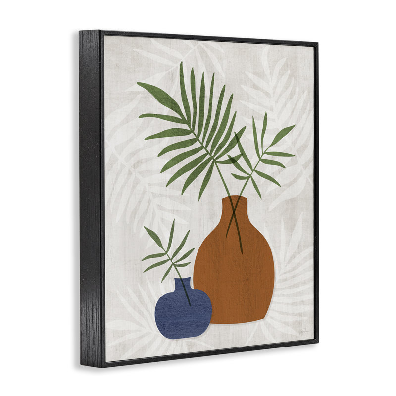 Boho Botanical Vases Grey Framed Giclee Art by Natalie Carpentieri, H 14 po x l 11 po, Giclée encadrée noir minuit