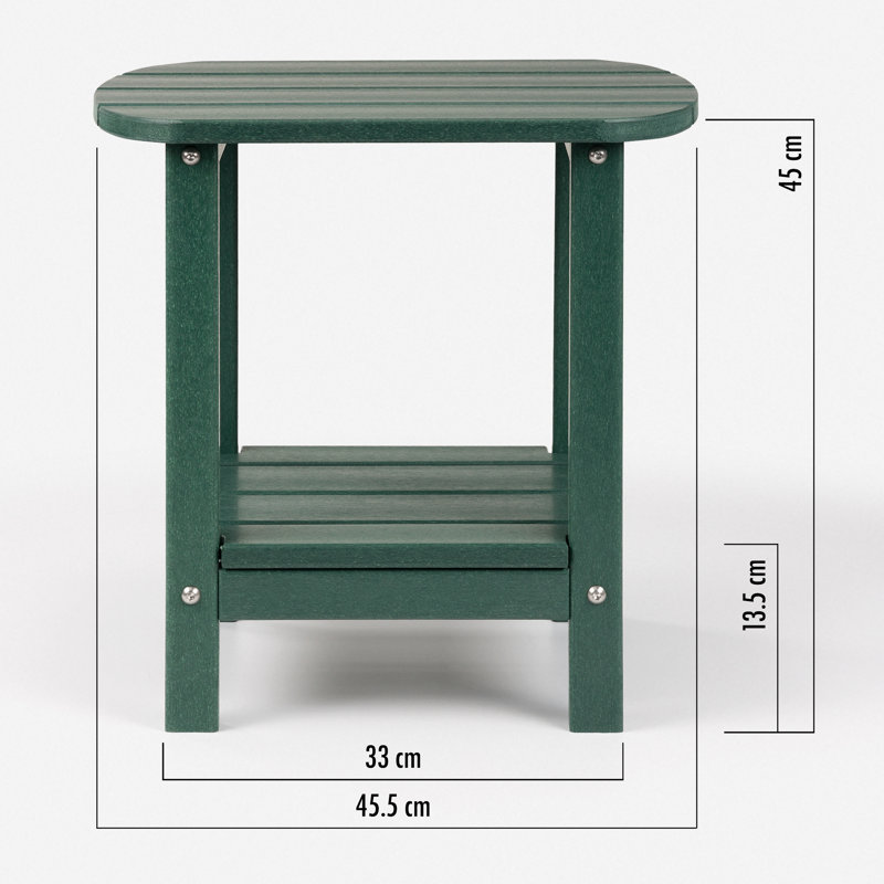 Deerfiled Rectangular 35.5cm L Outdoor Side Table, Green