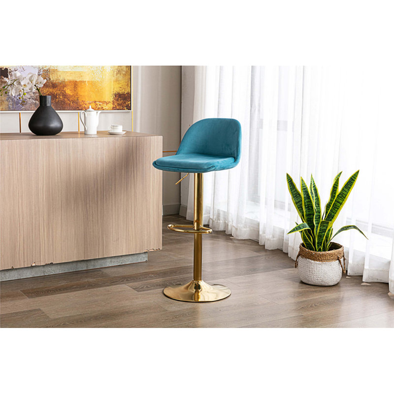 Tabouret à hauteur réglable Marell, Bleu