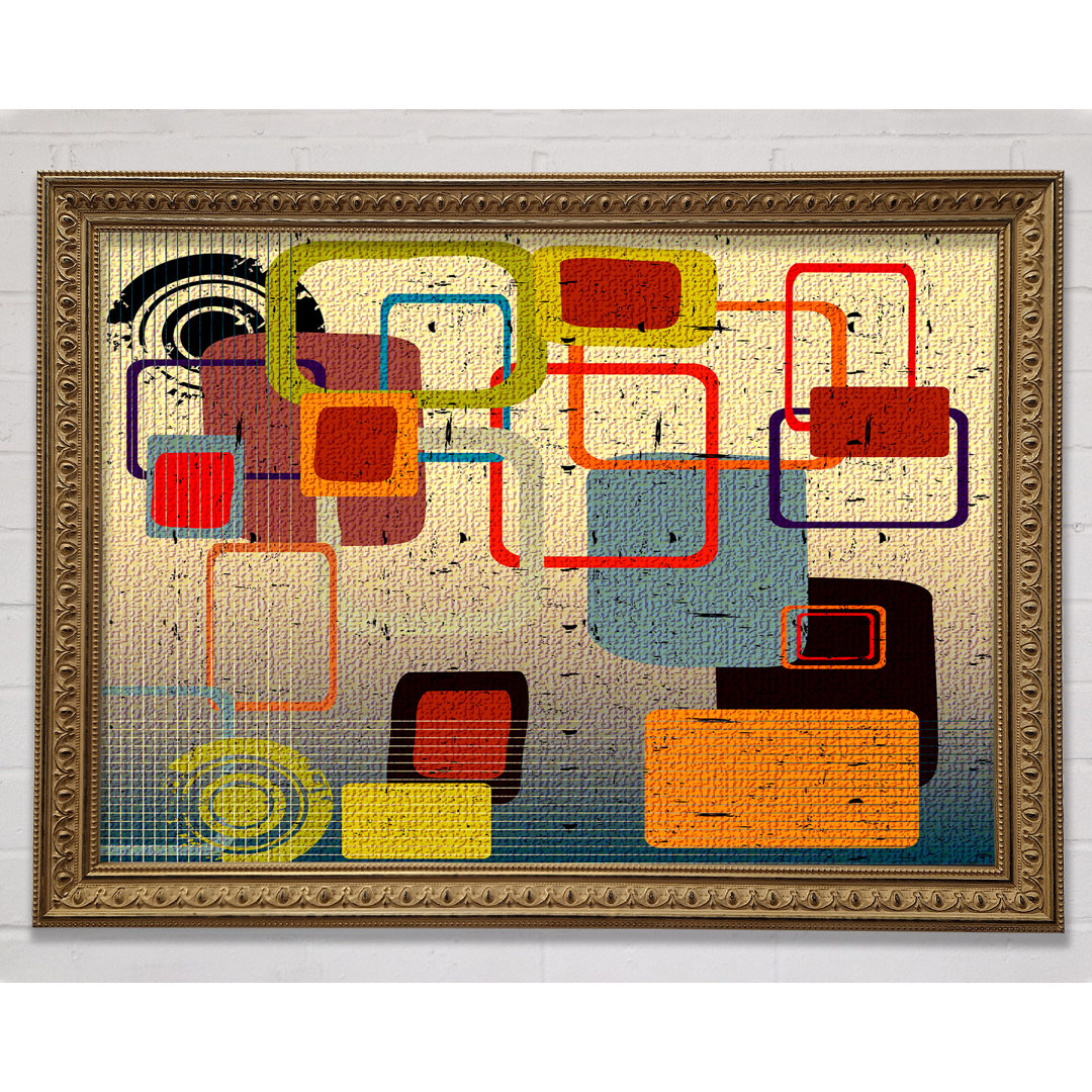 Retro Quadrate Gerahmter Druck Wandkunst