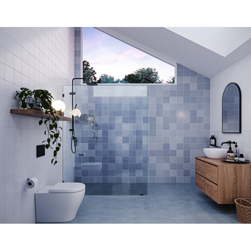 Vela 55 in. x 78 in. Fully Frameless Single Fixed Shower Panel, Oil Rubbed Bronze