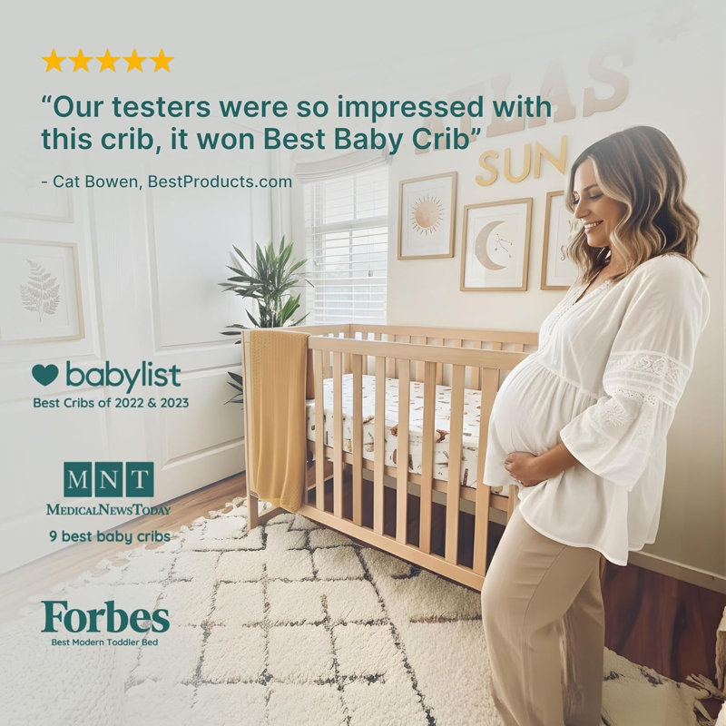 Austin 3-in-1 Convertible Crib, Natural, Natural