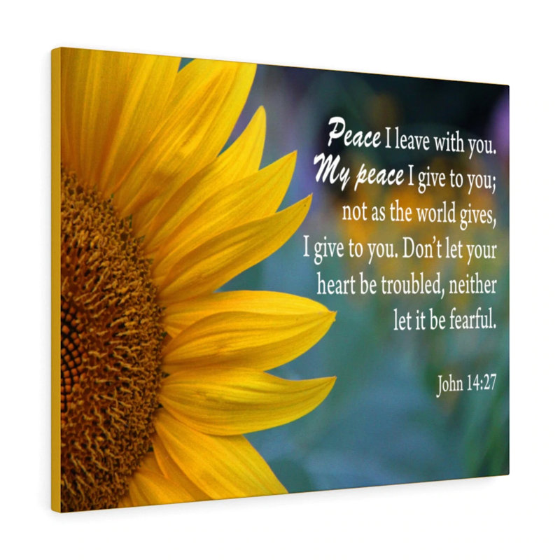 Peace John 14:27 - Wrapped Canvas Print, 46cm H x 61cm W