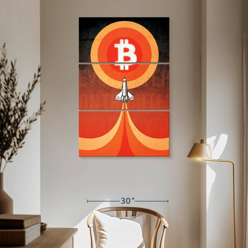 Oberle Bitcoin To The Moon, 65" H x 42" W