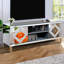 Meuble télé en miroir pour téléviseur de 65 pouces et plus, console à 2 armoires argentées, support d'accessoires de salon moderne, avec rangement ouvert et 2 armoires, décoration