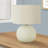 Table Lamp, 18 Inch Textured Ceramic Globe Base, Ivory Linen Shade