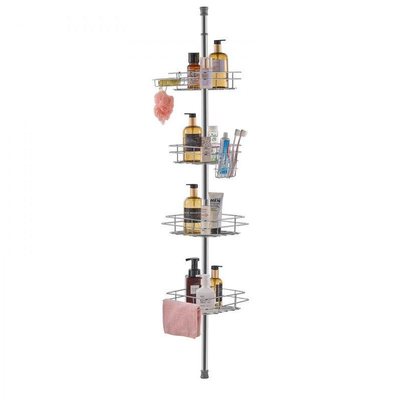 Fixed Stainless Steel Shower Shelf, Silver