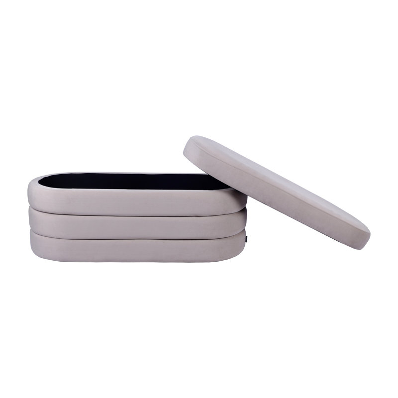 Banc avec rangement en velours