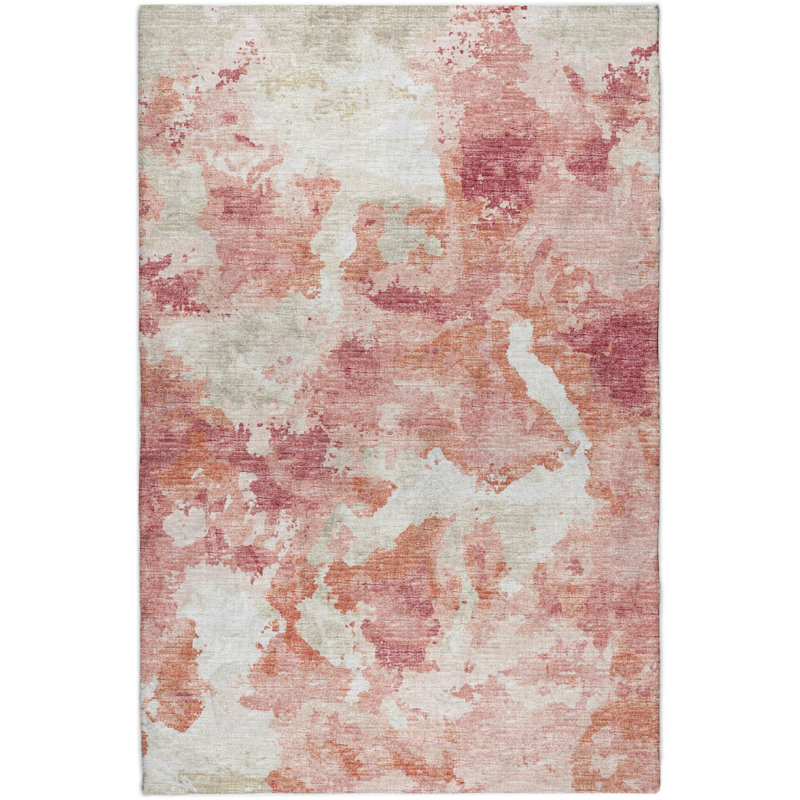 Premium Machine Washable Dream Shag ADS67 Soft Abstract Rug, 8' x 10', Pink