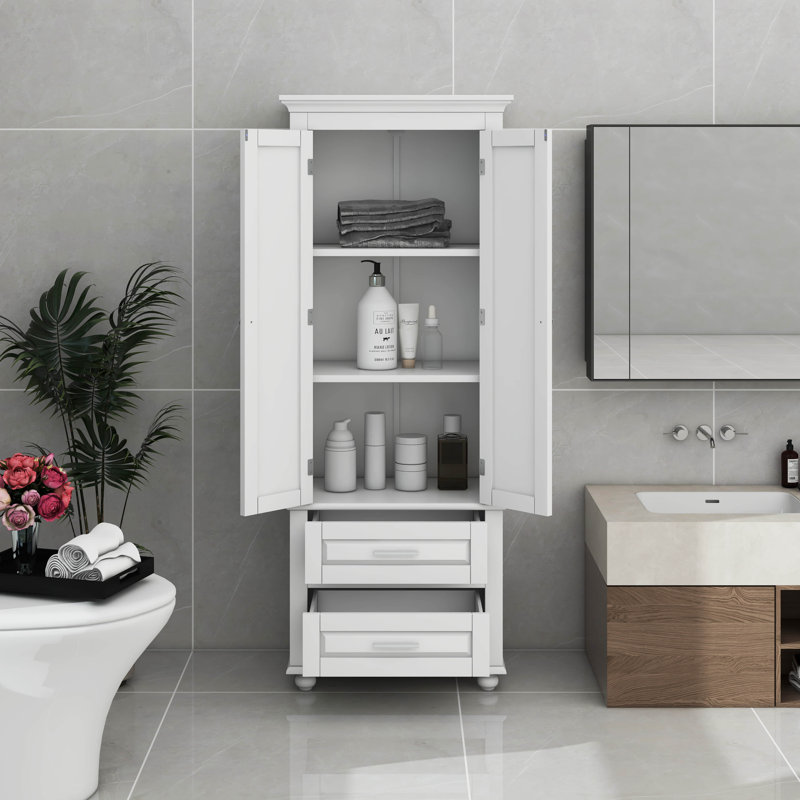 Armoire de rangement haute avec deux tiroirs