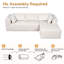 Canapé modulaire 105 po avec méridienne en L 105 po, sans assemblage requis, canapé modulaire moderne avec assise profonde, canapé rembourré en velours côtelé pour le salon-1226996199-1226996193