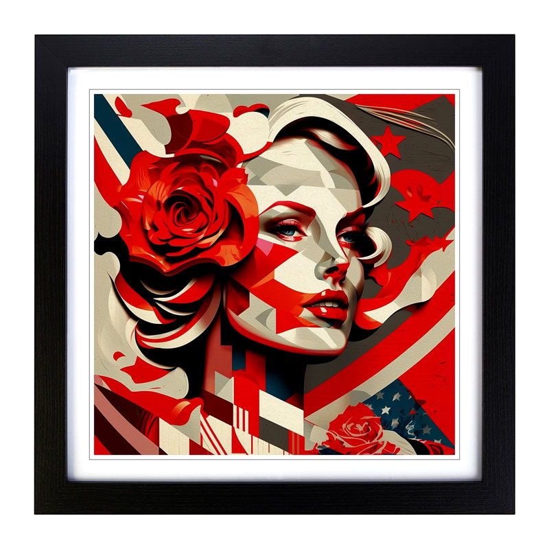 American Beauty Constructivism - Framed Print, Black