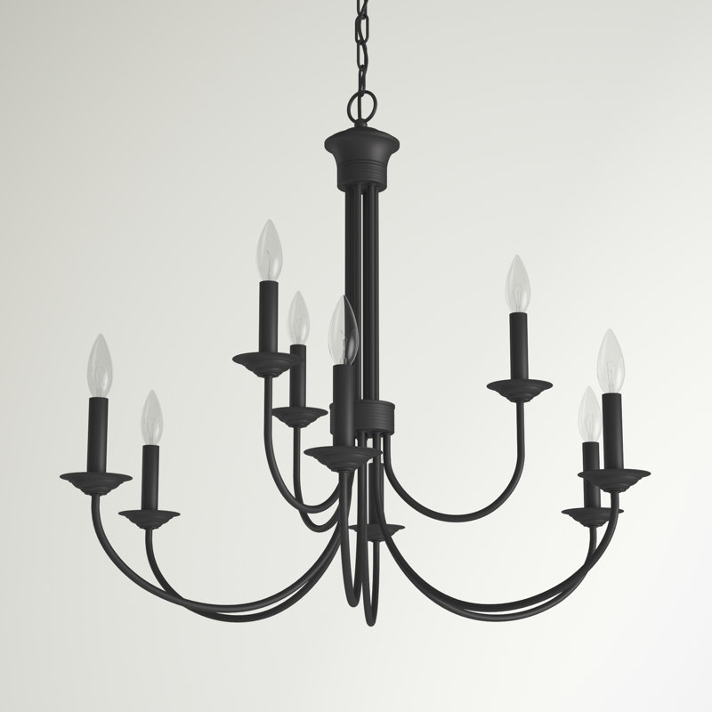 Lustre style chandelier 9 lumières Arunvir, Noir