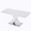 Table de salle à manger moderne carrée, extensible, plateau de table blanc + pied de table en MDF en X avec base en métal-1682143079-1682143084