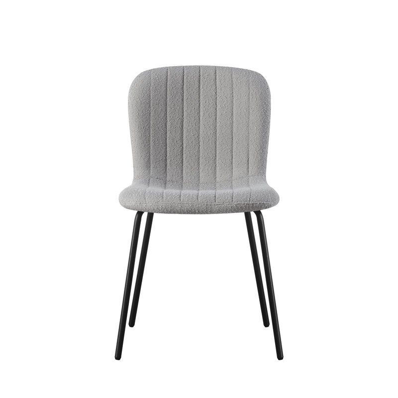 Linen Fabric Dining Chairs Upholstered Chairs, Light Grey, Set Of 6