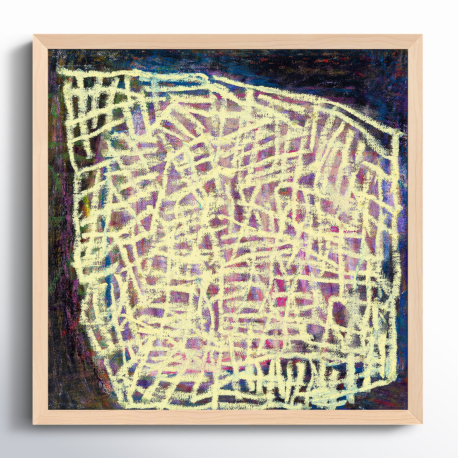 Drian "Night Light" Print by Stephanie Dennis, 16" H x 16" W  x 1.25" D, Maple
