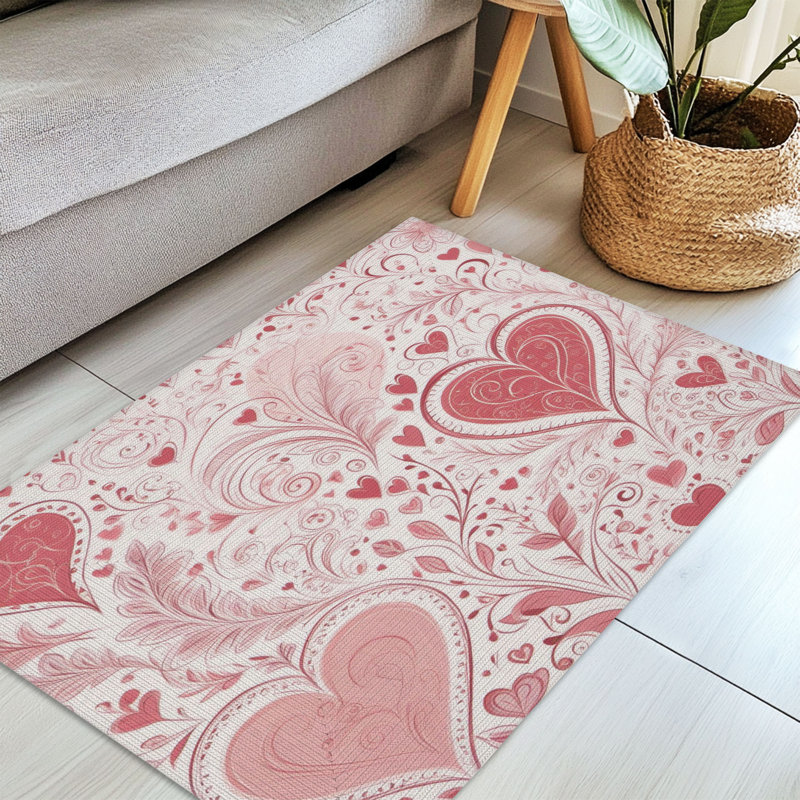 Tapis tressé rose Affection, Rectangulaire 3 pi x 5 pi