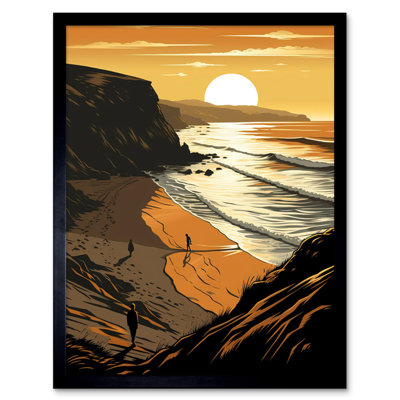 Calhan Atmospheric Sunset At Beach Cove Coastal Landscape - Single Picture Frame Print