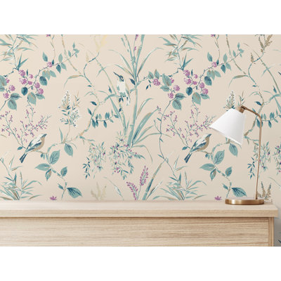 Mariko Neutral Botanical Wallpaper