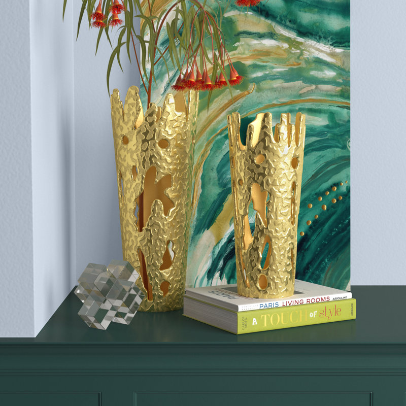 Braun Aluminum Table Vase, Gold