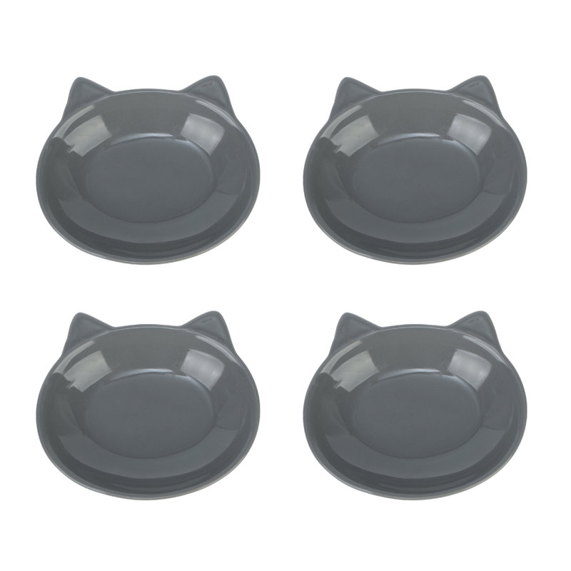 Assiette plate Milo Cat, ensemble de quatre, Gris