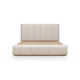 Atmane Wood Frame Upholstered Platform Bed In Cotton And Chai