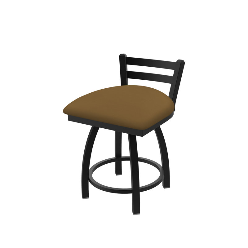 Tabouret de coiffeuse en métal Jackie, Vinyle - Canter, Noir froissé