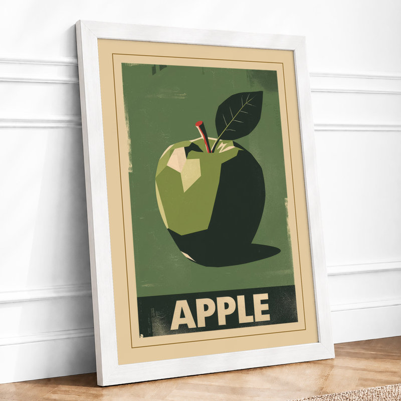 Geometric Apple Study Art Deco - Print, A1 - 84.1 x 59.4 cm, White