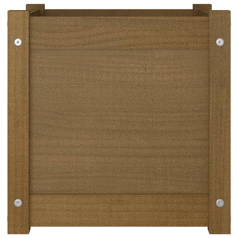 Boite à fleurs en boites, Brun miel, H 15,7 po x l 15,7 po x P 15,7 po