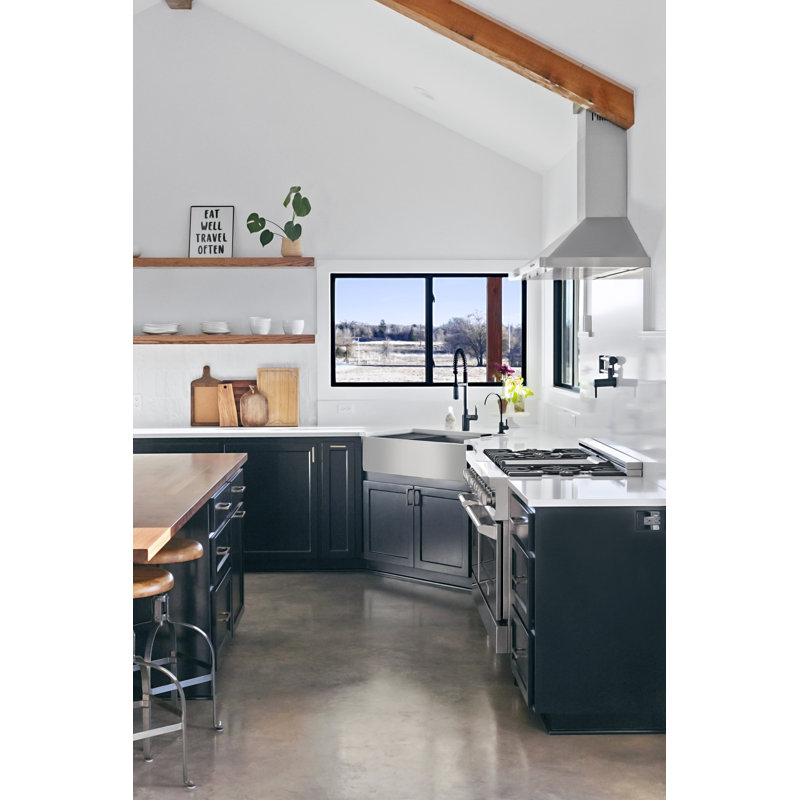 42" 400 CFM Convertible Wall Mount Range Hood in White