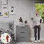 Ensemble de 2 commodes verticales 3 tiroirs Conteh - solution de rangement moderne-638098519
