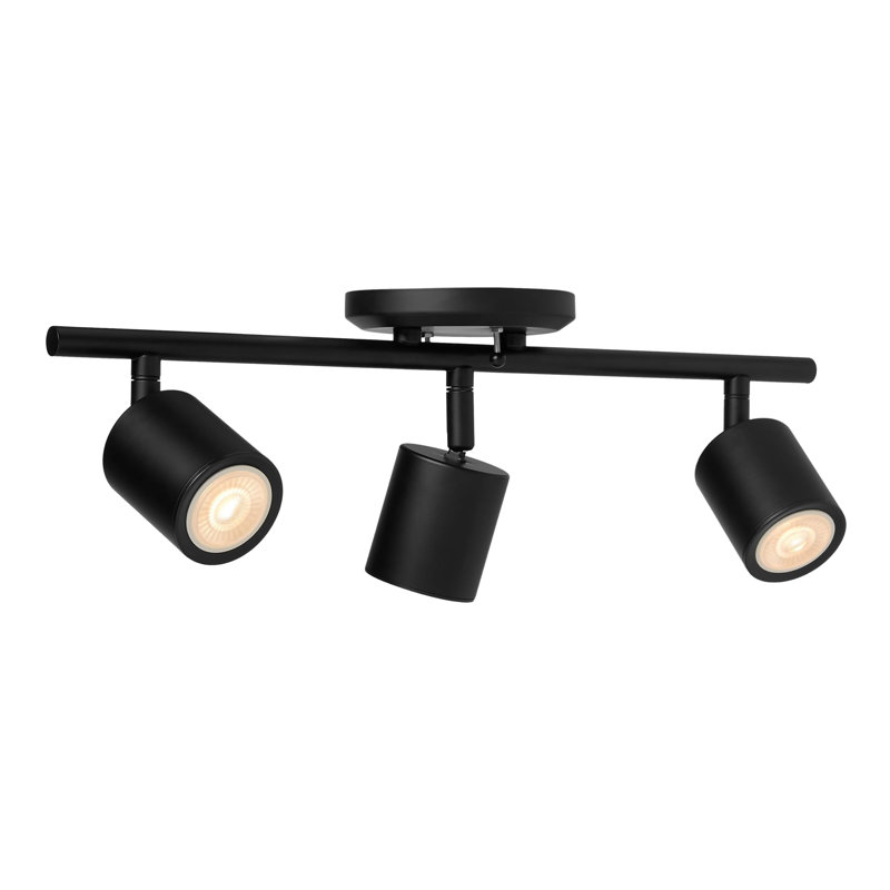 Ensemble d'éclairage sur rail 3 lumières 3 lumières, noir moderne 20 po, Noir