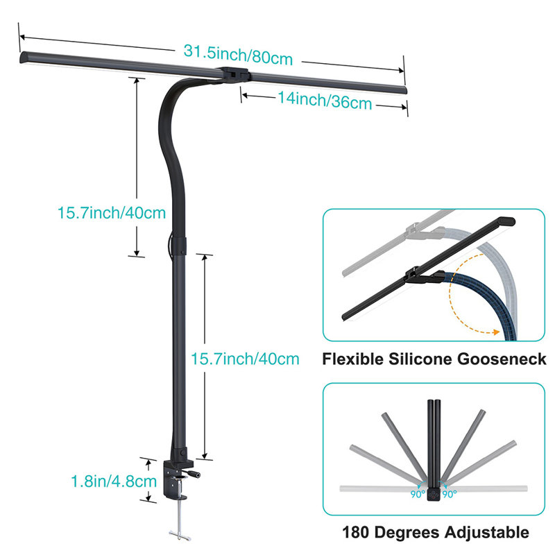 Lampe de bureau réglable en métal Danice