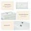 Meuble-lavabo blanc 21,6 po, armoire combinée, meuble de rangement pour salle de bain, lavabo simple en céramique, rangement à gauche