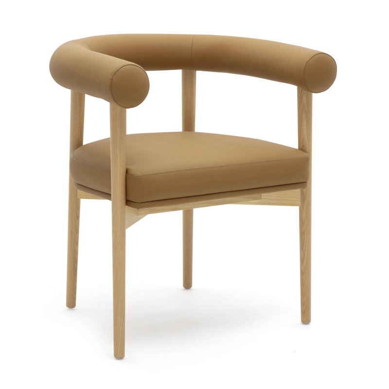 Chaise en cuir Spara, Naturel, Cognac