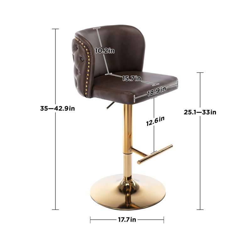 Tabouret pivotant à hauteur réglable Dukinfield, Chameau, 6