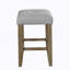Tabouret à hauteur de comptoir en cuir synthétique gris et chêne (ensemble de 2)