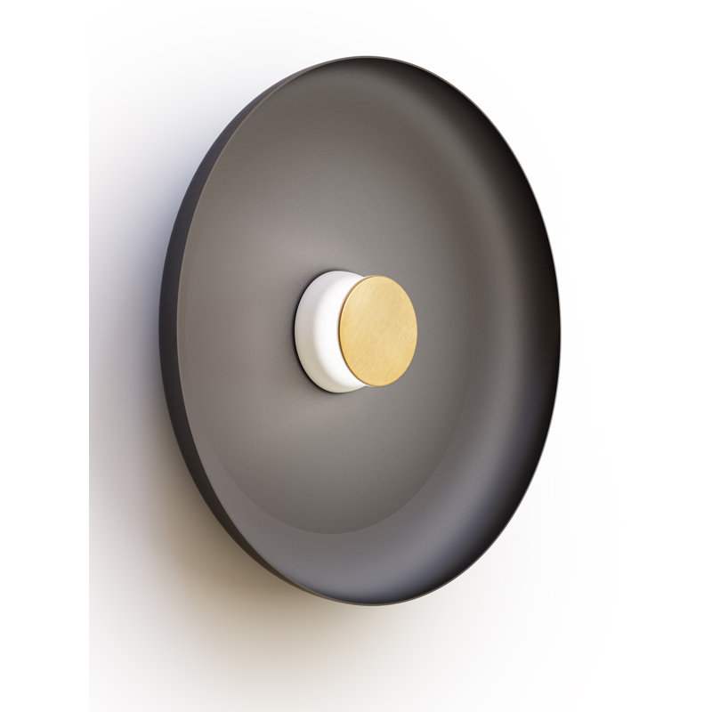 Totem Sconce Metal, 22" H x 22" W x 22" D, White/Brass