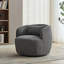Fauteuil d'appoint rembourré pivotant demi-tonneau avec coussin-633254019