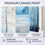 «White Blue Spring Blooms in Birch Tree Forest II», reproduction d'art sur toile encadrée minimaliste, Nature-1148934587-1148934580