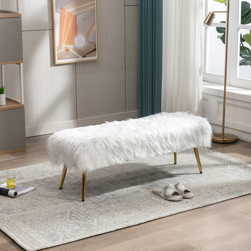 Banc rembourré Koeth, Blanc