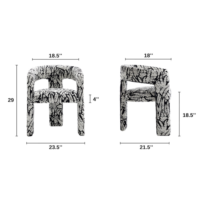 Fauteuil d'appoint Modern, Noir - Blanc