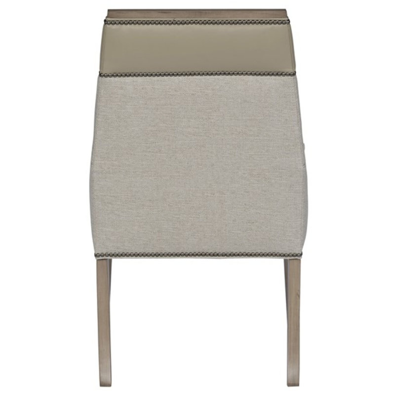 Michael Weiss Phelps Stocked Dining Armchair, Marcus Linen/Remmy Beige, Silverthorne, Yes